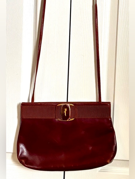 Salvatore Ferragamo Handbags - Salvatore Ferragamo Classic Brown Shoulder Bag with Gold Accent